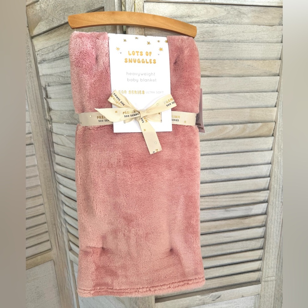Blush Pink Baby Blanket Ultra Soft Heavyweight Plush 30x40